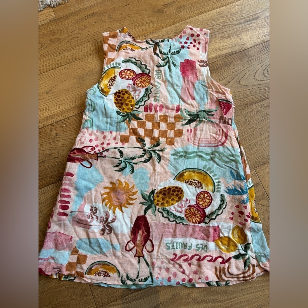 Anthropologie Paper Heart Fruit Sleeveless Linen Blend Mini Dress Size XS - Picture 8 of 8